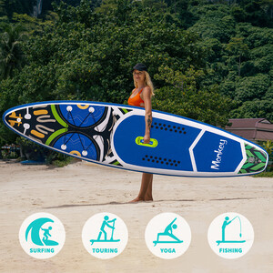 Oppustelig Surfing Paddle Board 11'6" - Abe blå