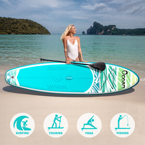 Oppustelig Surfing Paddle Board 11' - Hav himmelblå