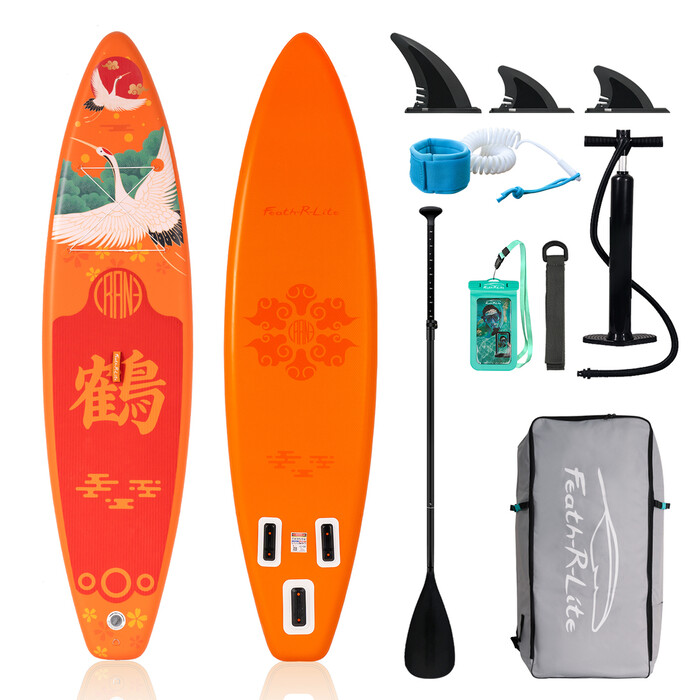 Oppustelig Surfing Paddle Board 11' - Appelsin kran